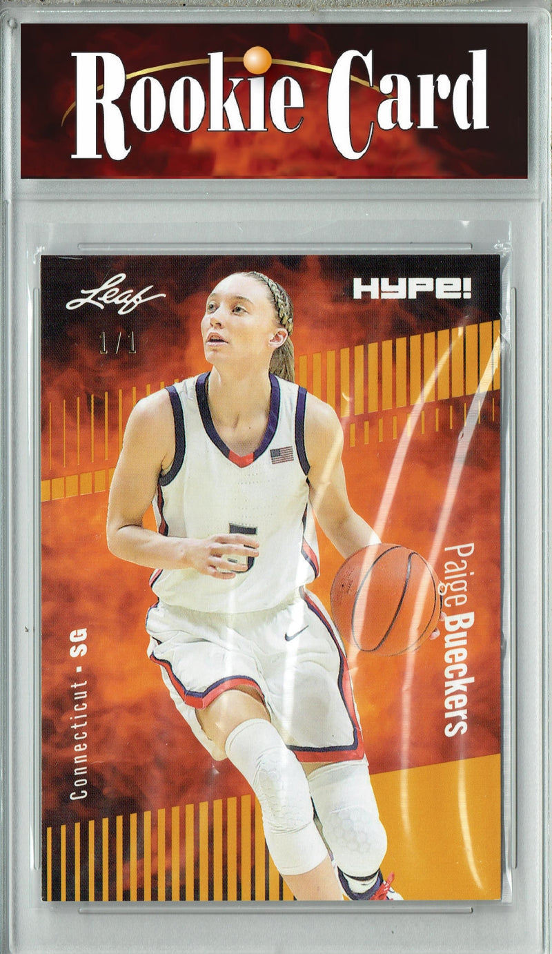 Certified Mint+ Paige Bueckers 2023 Leaf HYPE #131 Gold Blank Back #1/1 Rookie Card