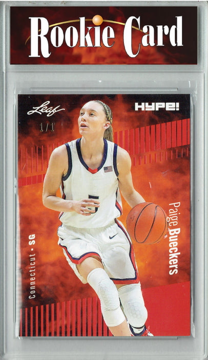 Certified Mint+ Paige Bueckers 2023 Leaf HYPE! #131 Red Blank Back #1/1 Rookie Card