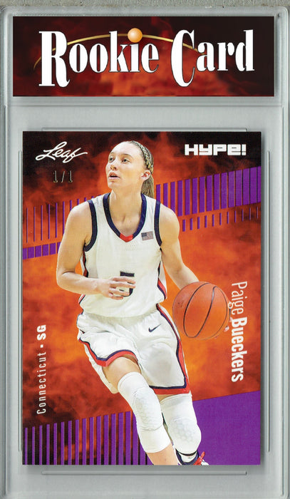 Certified Mint+ Paige Bueckers 2023 Leaf HYPE! #131 Purple Blank Back #1/1 Rookie Card