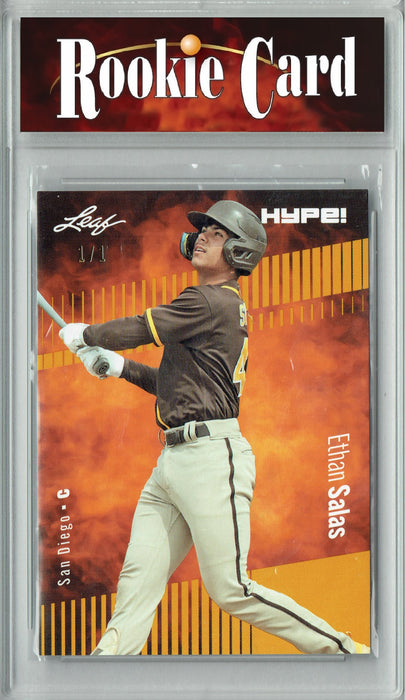 Certified Mint+ Ethan Salas 2023 Leaf HYPE! #119 Purple Blank Back #1/1 Rookie Card