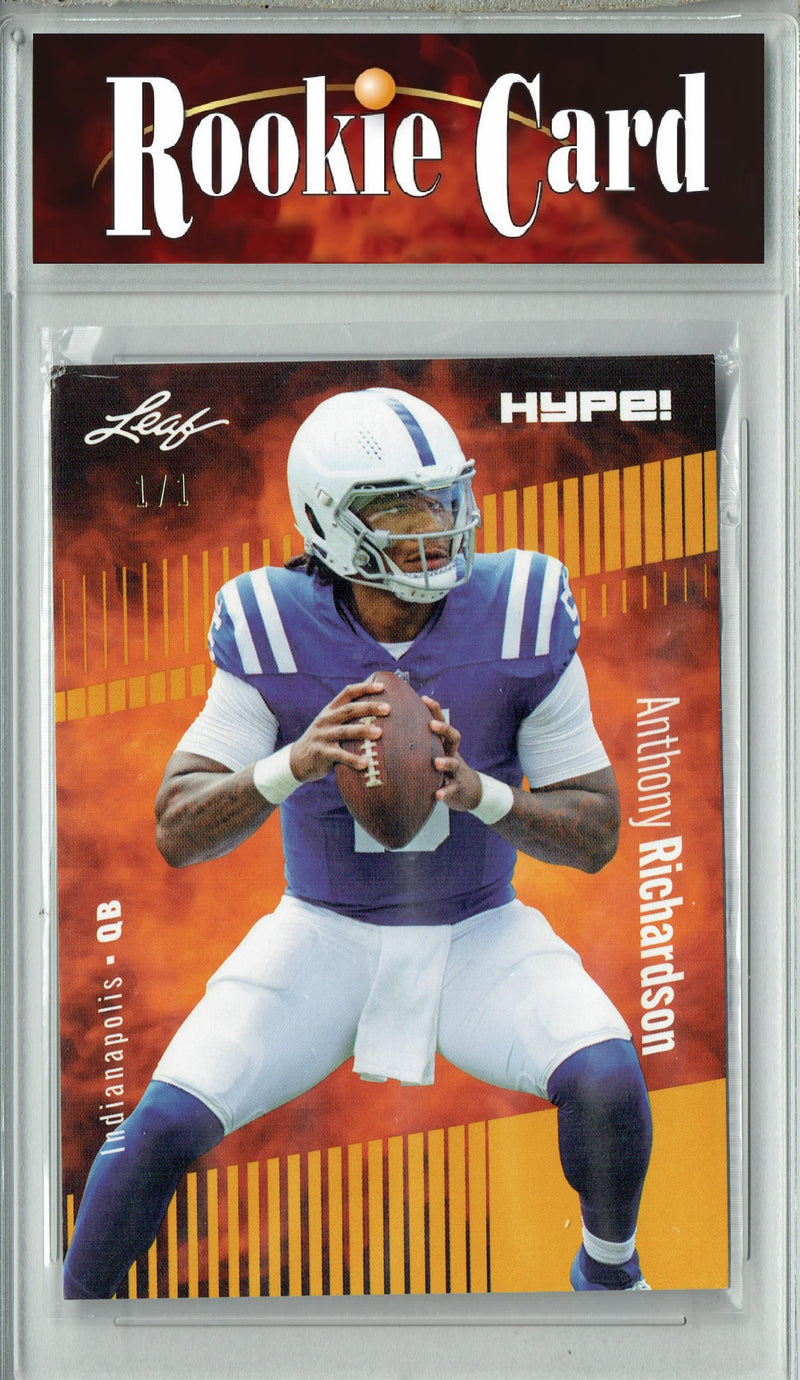 Certified Mint+ Anthony Richardson 2023 Leaf HYPE! #100A Gold Blank Back #1/1 Rookie Card