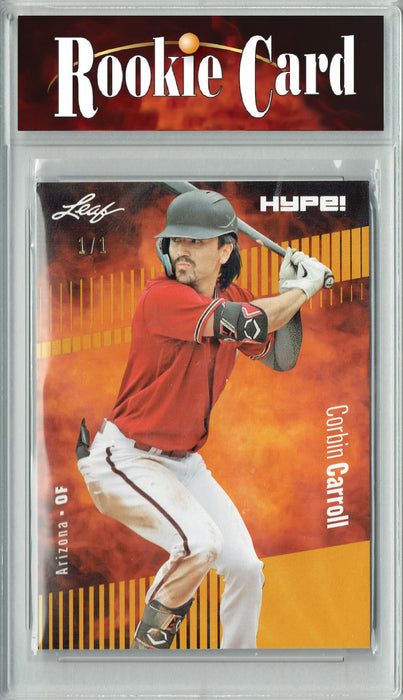Certified Mint+ Corbin Carroll 2023 Leaf HYPE! #109 Gold Blank Back #1/1 Rookie Card