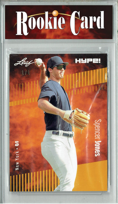 Certified Mint+ Spencer Jones 2023 Leaf HYPE! #136 Gold Blank Back #1/1 Rookie Card