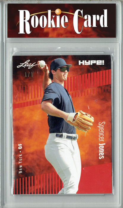 Certified Mint+ Spencer Jones 2023 Leaf HYPE! #136 Red Blank Back #1/1 Rookie Card