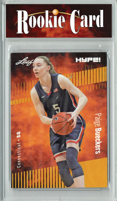 Certified Mint+ Paige Bueckers 2023 Leaf HYPE! #131A Gold Blank Back #1/1 Rookie Card