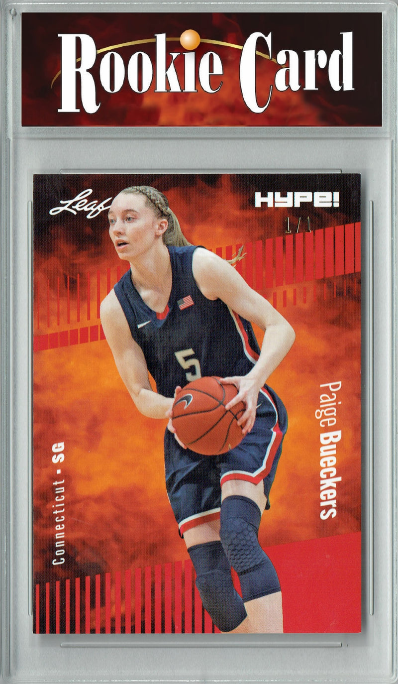 Certified Mint+ Paige Bueckers 2023 Leaf HYPE #131A Red Blank Back #1/1 Rookie Card