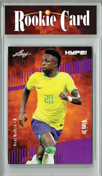 Certified Mint+ Vinicius Vini Junior 2023 Leaf HYPE! #138 Purple Blank Back #1/1 Trading Card