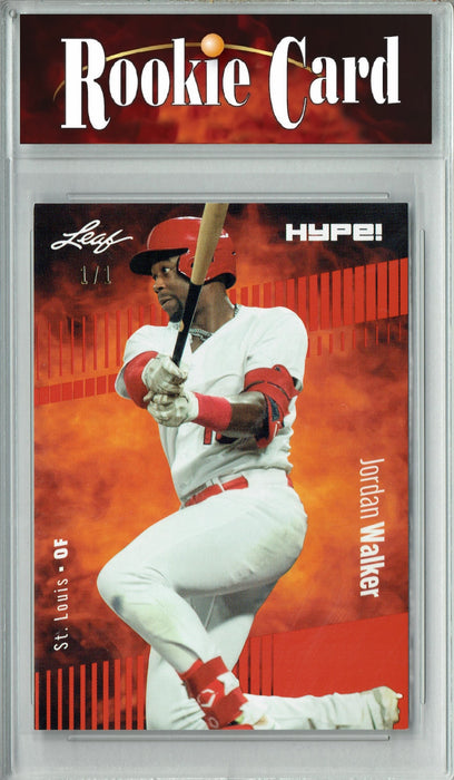 Certified Mint+ Jordan Walker 2023 Leaf HYPE! #128 Red Blank Back #1/1 Rookie Card