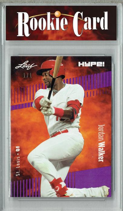 Certified Mint+ Jordan Walker 2023 Leaf HYPE! #128 Purple Blank Back #1/1 Rookie Card
