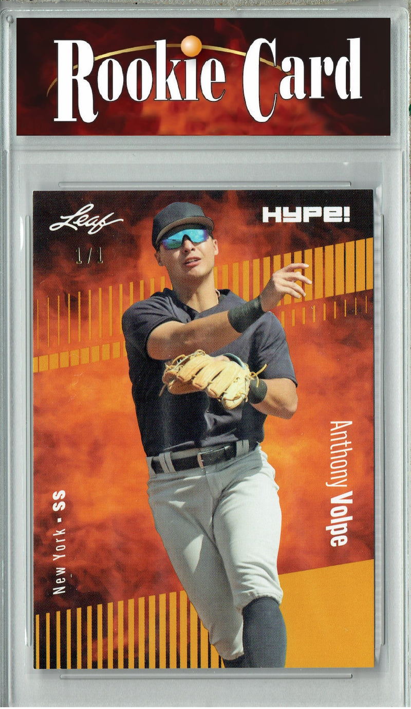 Certified Mint+ Anthony Volpe 2023 Leaf HYPE #101 Gold Blank Back #1/1 Rookie Card New York Yankees