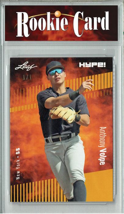 Certified Mint+ Anthony Volpe 2023 Leaf HYPE! #101 Gold Blank Back #1/1 Rookie Card