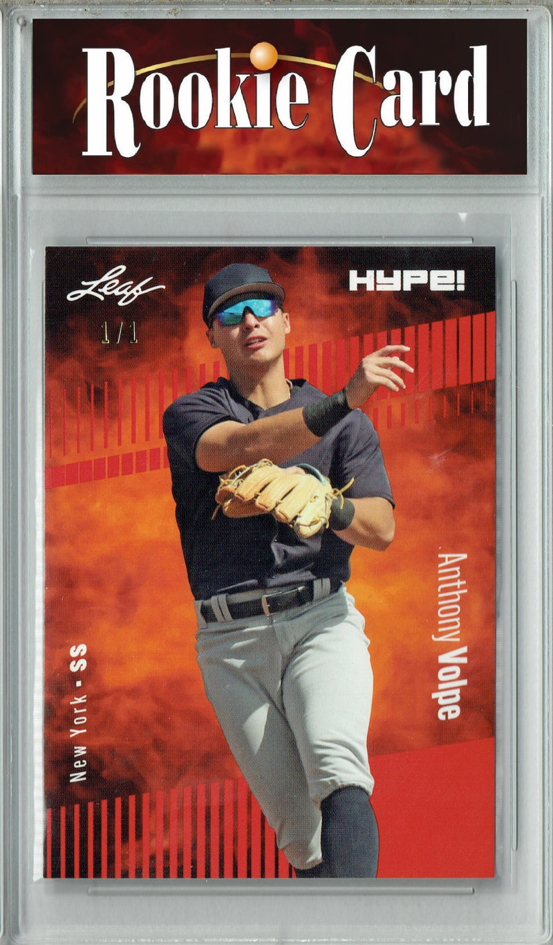 Certified Mint+ Anthony Volpe 2023 Leaf HYPE #101 Red Blank Back #1/1 Rookie Card New York Yankees