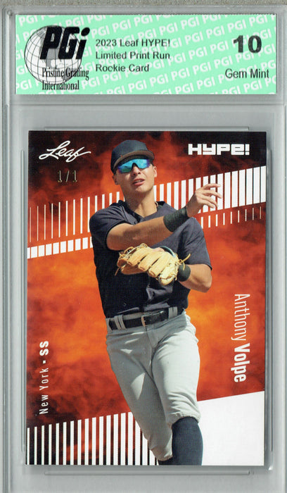 Anthony Volpe 2023 Leaf HYPE! #101 White Blank Back #1/1 Rookie Card PGI 10