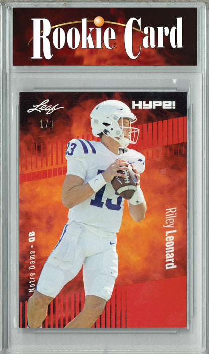 Certified Mint+ Riley Leonard 2023 Leaf HYPE! #134 Red Blank Back #1/1 Rookie Card