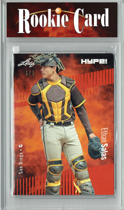 Certified Mint+ Ethan Salas 2023 Leaf HYPE! #119A Red Blank Back #1/1 Rookie Card