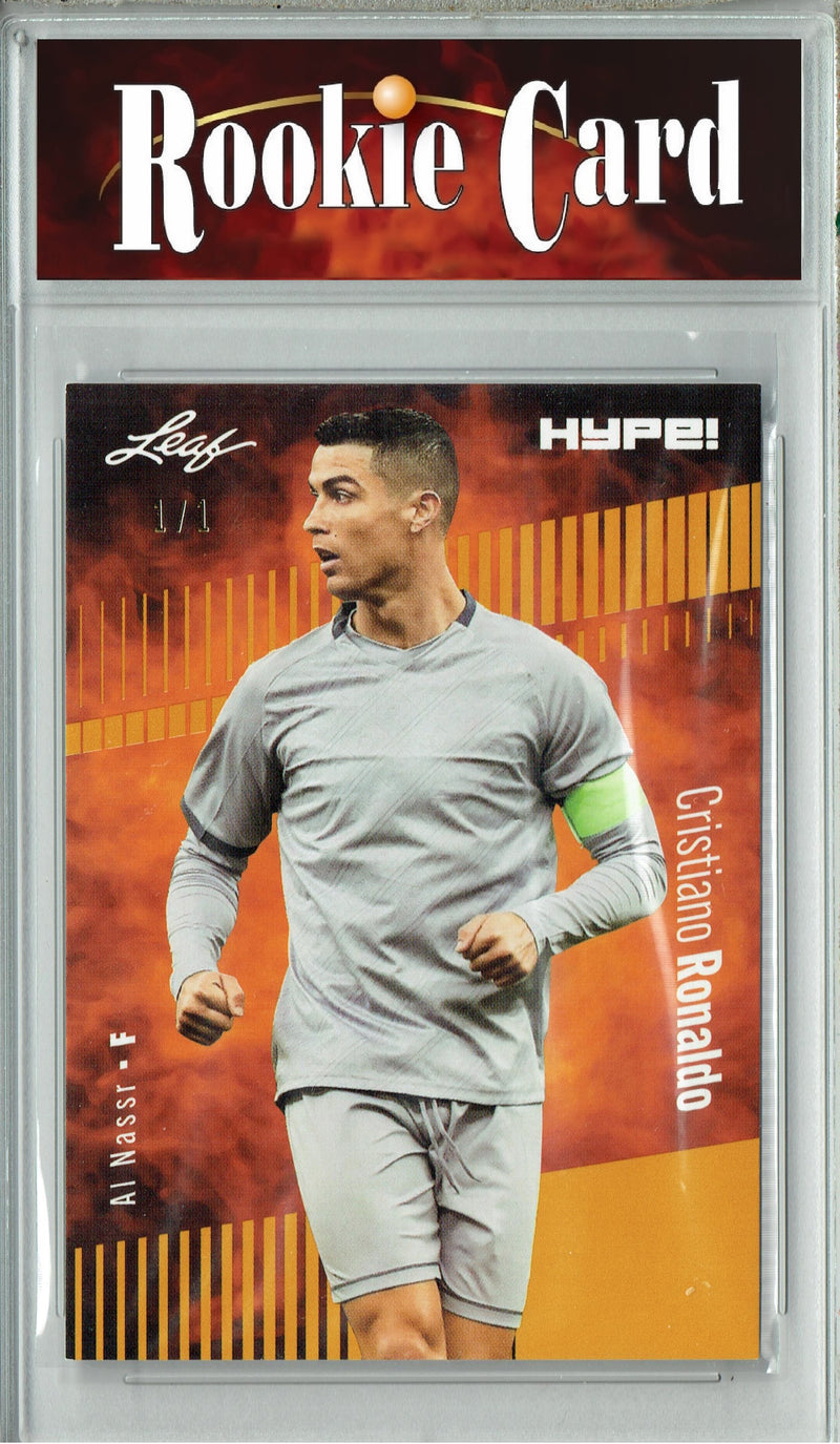 Certified Mint+ Cristiano Ronaldo 2023 Leaf HYPE #110 Gold Blank Back #1/1 Trading Card