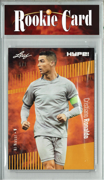 Certified Mint+ Cristiano Ronaldo 2023 Leaf HYPE! #110 Gold Blank Back #1/1 Trading Card