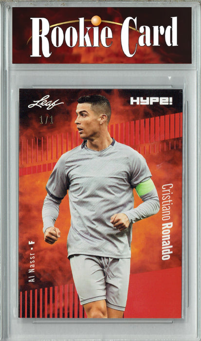 Certified Mint+ Cristiano Ronaldo 2023 Leaf HYPE! #110 Red Blank Back #1/1 Trading Card