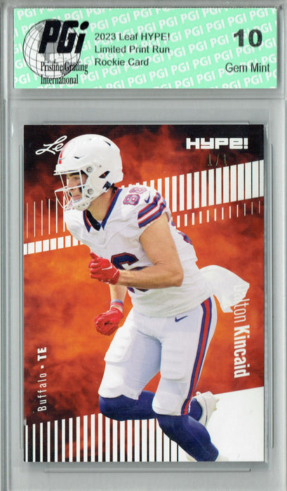 Dalton Kincaid 2023 Leaf HYPE! #111 White Blank Back #1/1 Rookie Card PGI 10