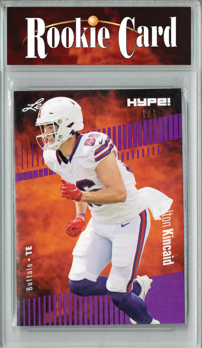 Certified Mint+ Dalton Kincaid 2023 Leaf HYPE! #111 Purple Blank Back #1/1 Rookie Card