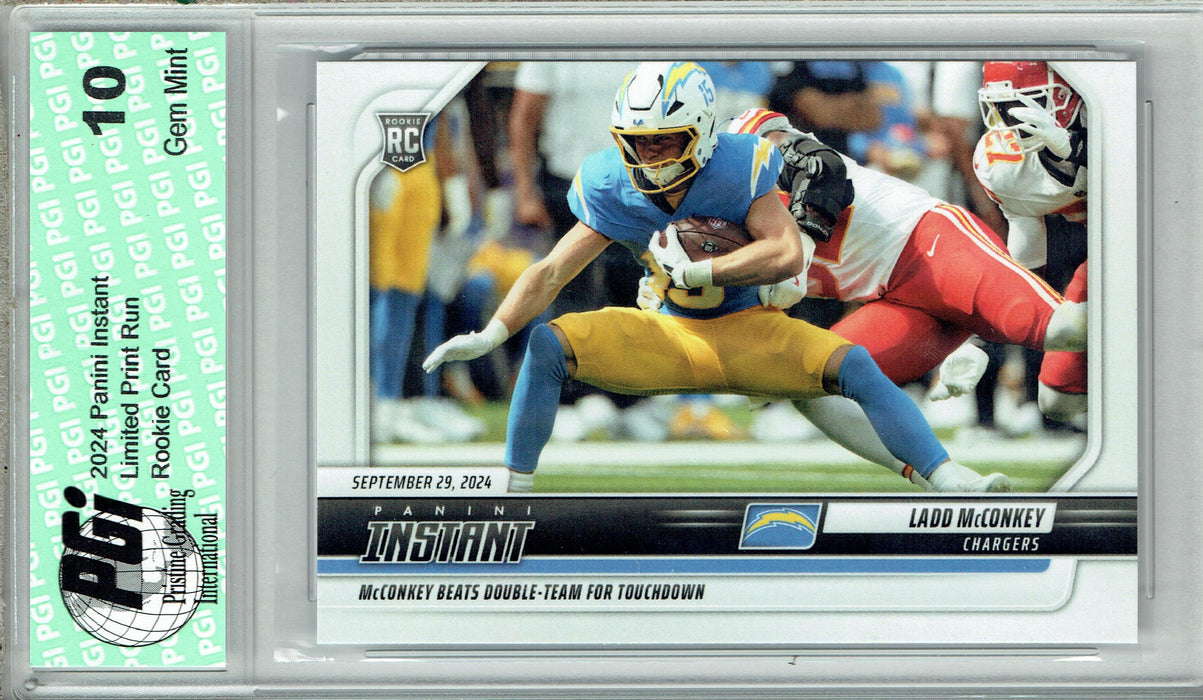 Ladd McConkey 2024 Panini Instant #64 Just 257 Made! Rookie Card PGI 10