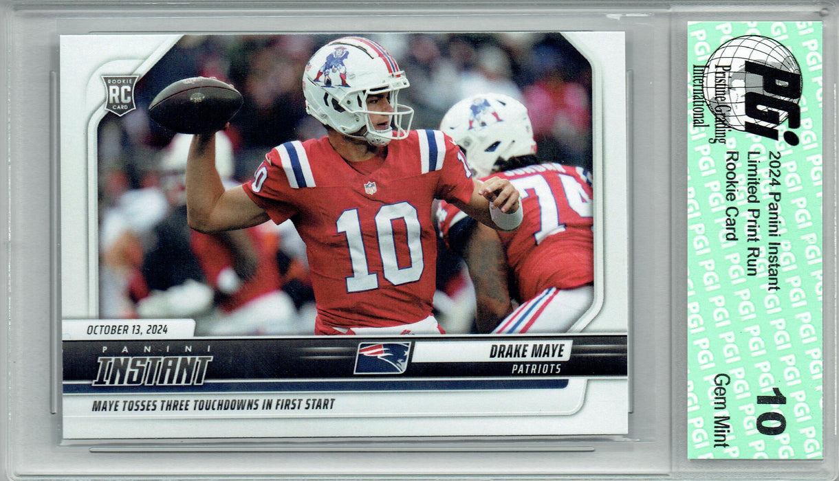 Drake Maye 2024 Panini Instant #83 3 TDs in 1st Start! Rookie Card PGI 10