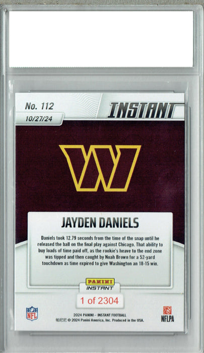 Certified Mint+ Jayden Daniels 2024 Panini Instant #112 1 of 2304 Made! Rookie Card Washington Commanders