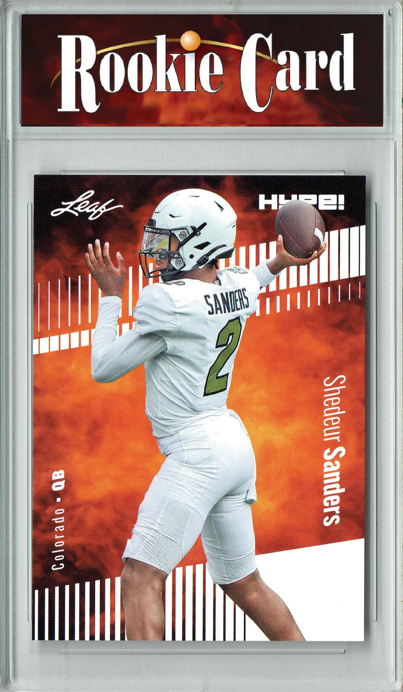 Shedeur Sanders Rookie Card Colorado Football Trading Card 2024 Leaf Hype #155 Only 5000 Made  Certified Mint+