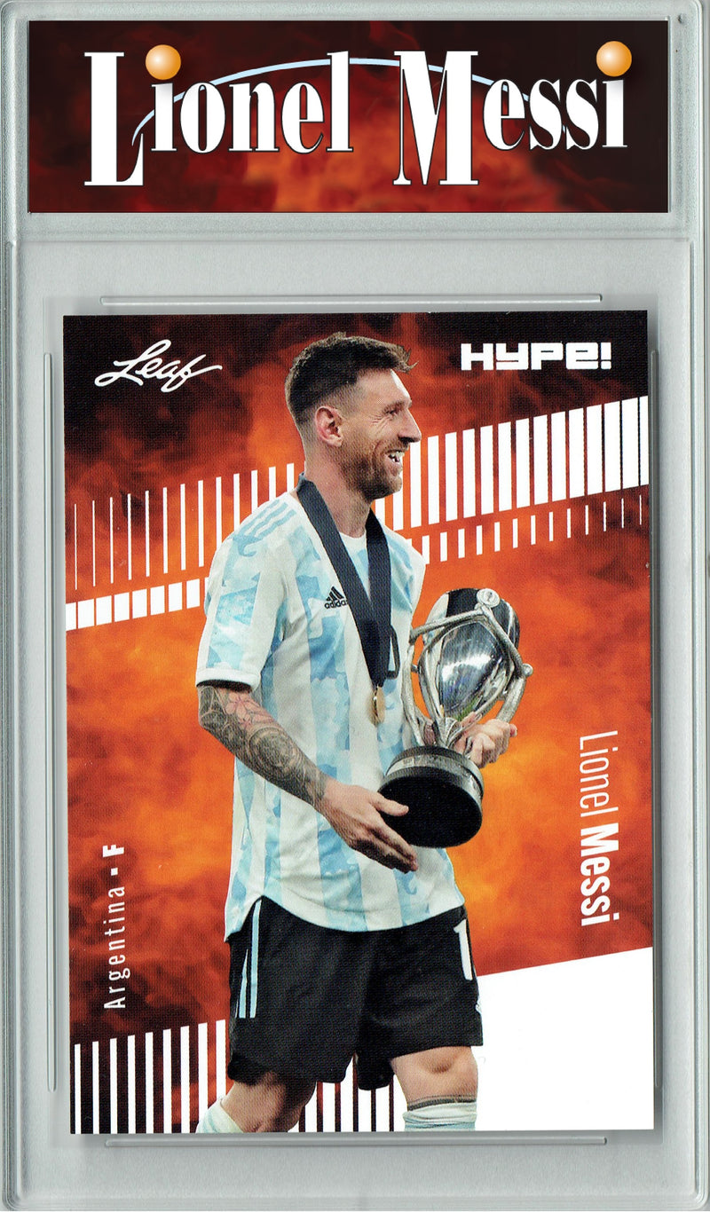 Certified Mint+ Lionel Messi 2024 Leaf Hype #148 Trophy Edition Argentina Trading Card