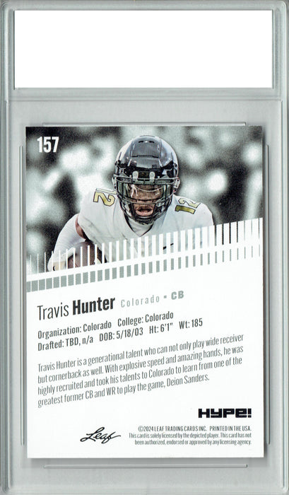 Travis Hunter 2024 Leaf Hype #157 Only 5000 Made Rookie Card PGI 10