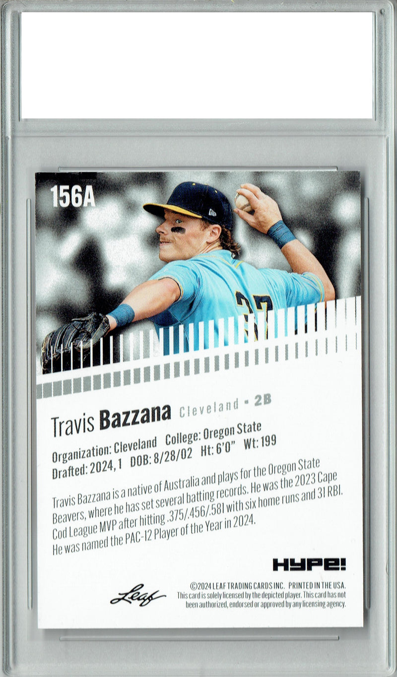 Certified Mint+ Travis Bazzana 2024 Leaf Hype #156A Only 5000 Made Rookie Card Cleveland Guardians