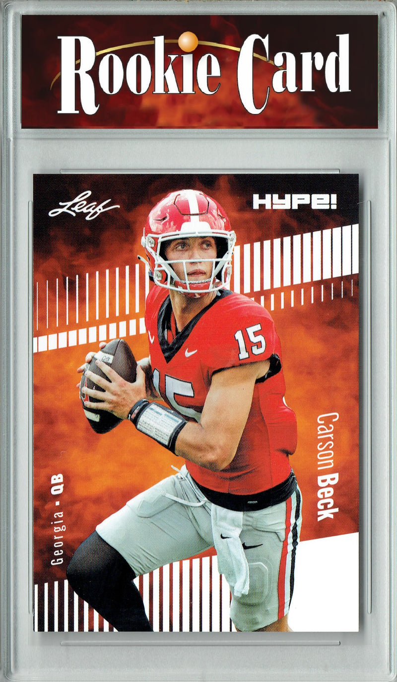 Carson Beck Rookie Card Miami Hurricanes Football Trading Card 2024 Leaf Hype #139A Only 5000 Made  Certified Mint+