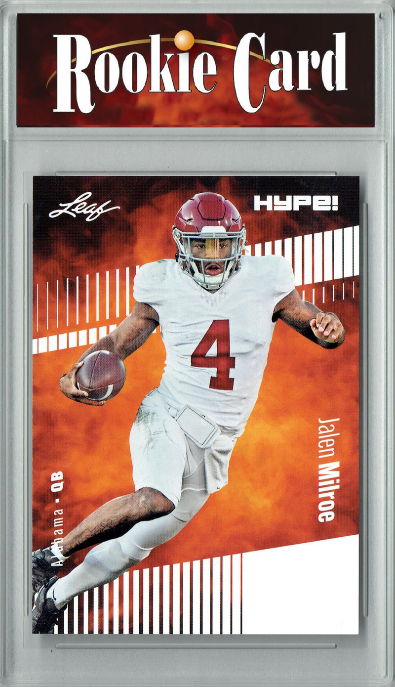 Jalen Milroe Rookie Card Alabama Football Trading Card 2024 Leaf Hype #146 Only 5000 Made  Certified Mint+