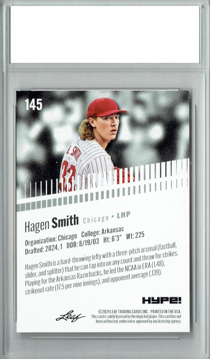 Hagen Smith 2024 Leaf Hype #145 Only 5000 Made Rookie Card PGI 10