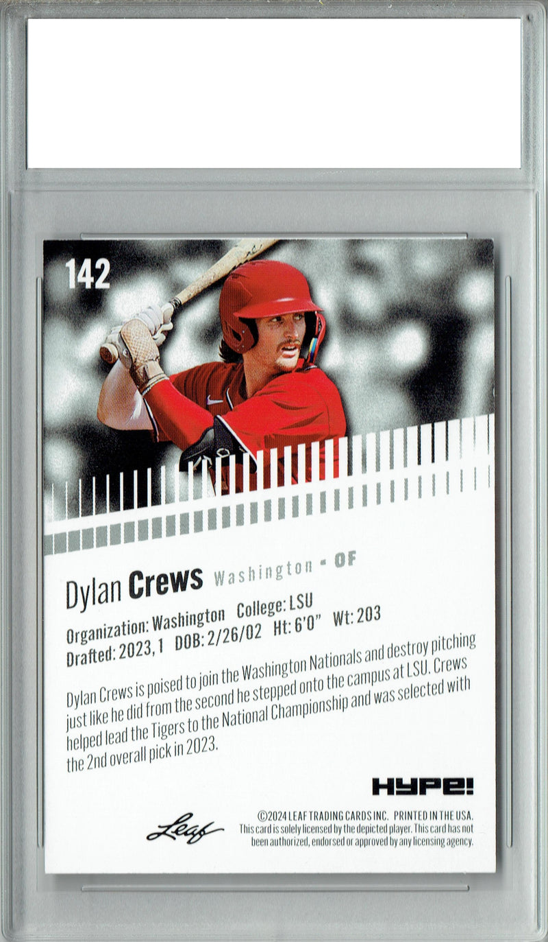Dylan Crews 2024 Leaf Hype #142 Only 5000 Made Rookie Card PGI 10