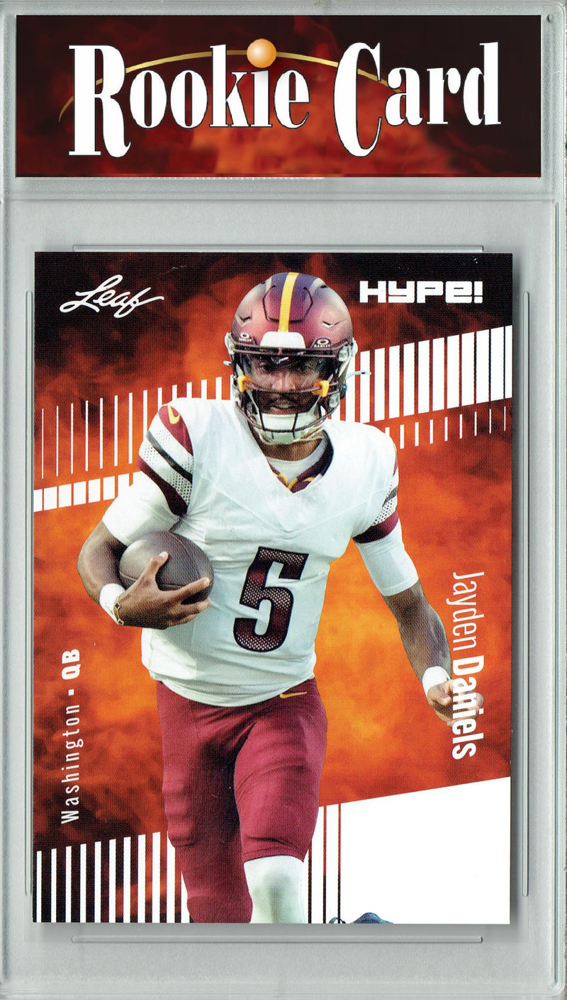 Jayden Daniels Rookie Card Washington Football Trading Card 2024 Leaf Hype #147 Only 5000 Made  Certified Mint+
