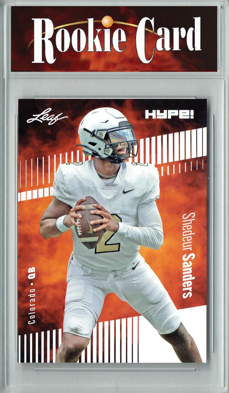 Shedeur Sanders Rookie Card Colorado Football Trading Card 2024 Leaf Hype #155A Only 5000 Made  Certified Mint+
