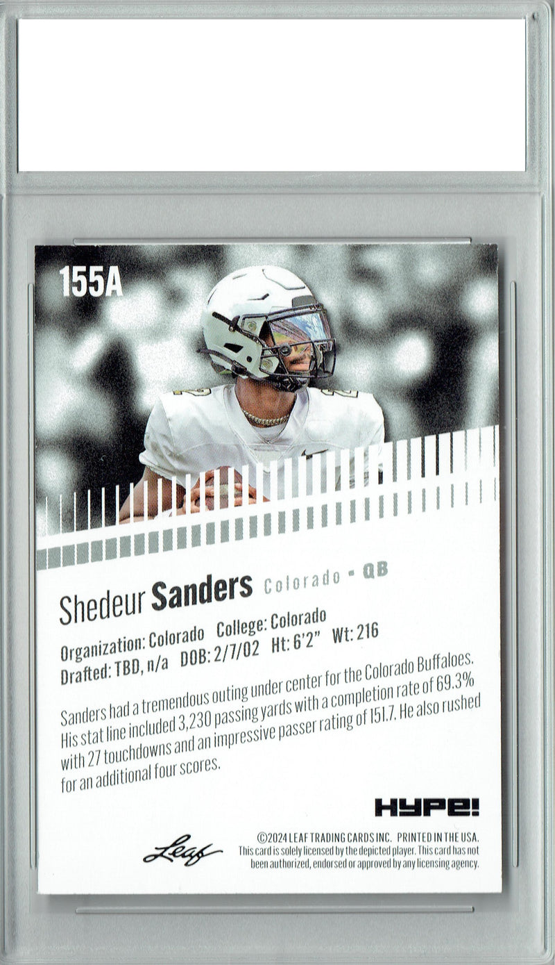 Shedeur Sanders 2024 Leaf Hype #155A Only 5000 Made Rookie Card PGI 10