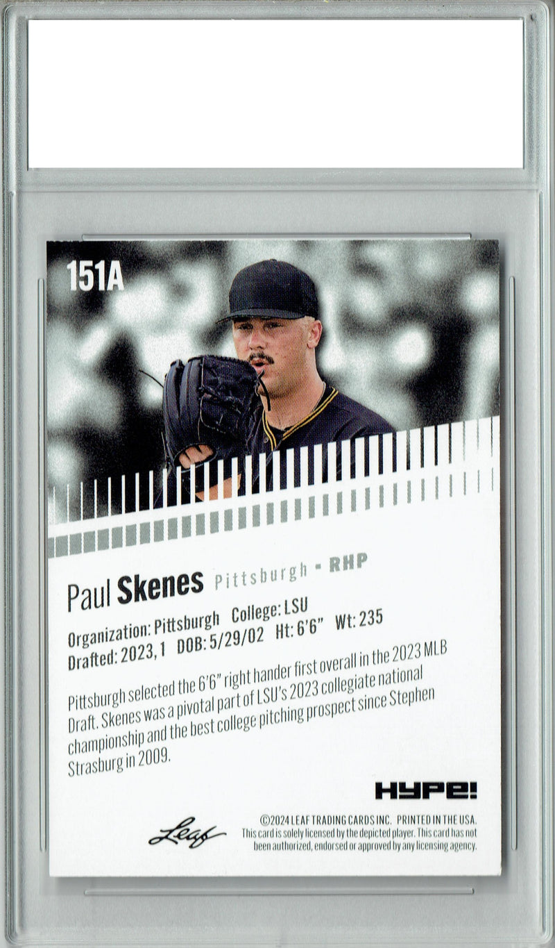 Paul Skenes 2024 Leaf Hype #151A Only 5000 Made Rookie Card PGI 10