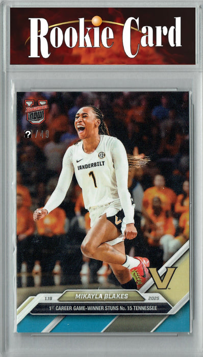 Certified Mint+ Mikayla Blakes 2024 Bowman University Now #50 Blue SP Only 49 Made Rookie Card Vanderbilt Commodores