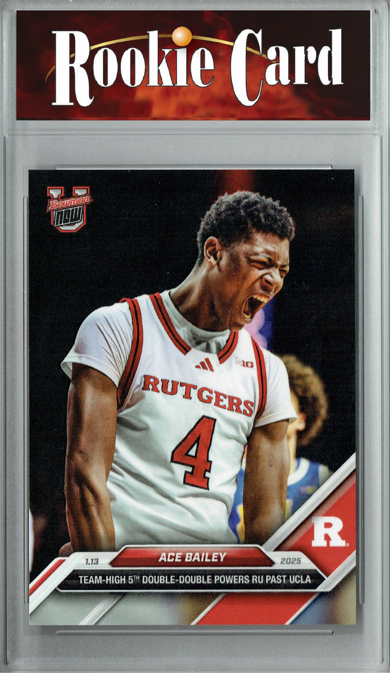 Certified Mint+ Ace Bailey 2024 Bowman University Now #46 Double Double Rookie Card Rutgers