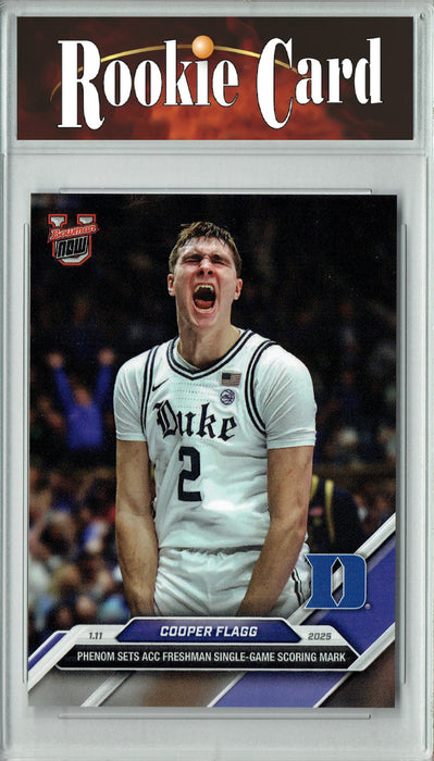 Certified Mint+ Cooper Flagg 2024 Bowman University Now #44 Freshman Scoring Rookie Card