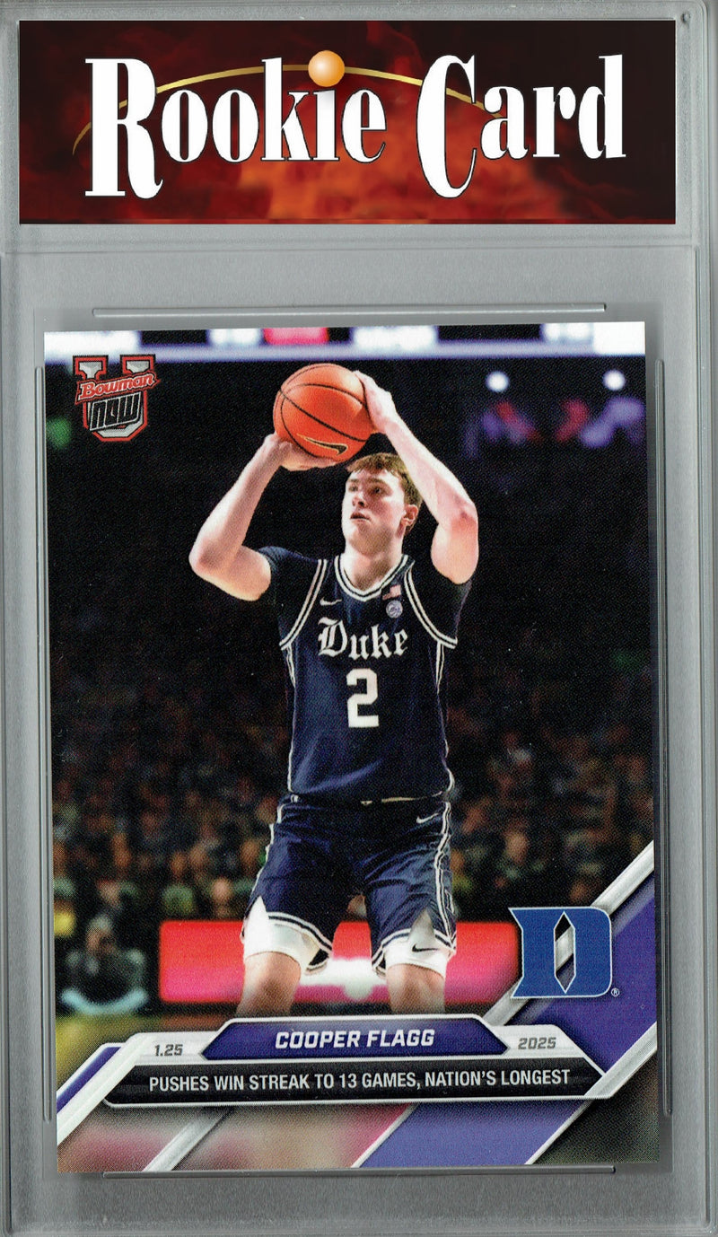 Certified Mint+ Cooper Flagg 2024 Bowman University Now #51 Win Streak Rookie Card