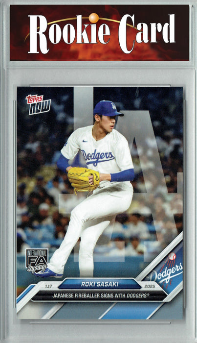 Certified Mint+ Roki Sasaki 2025 Topps Now #OS-13 Signs w Dodgers Rookie Card Los Angeles Dodgers