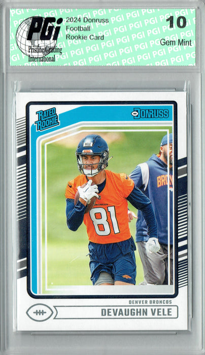 Devaughn Vele 2024 Donruss #395 Football Rookie Card PGI 10