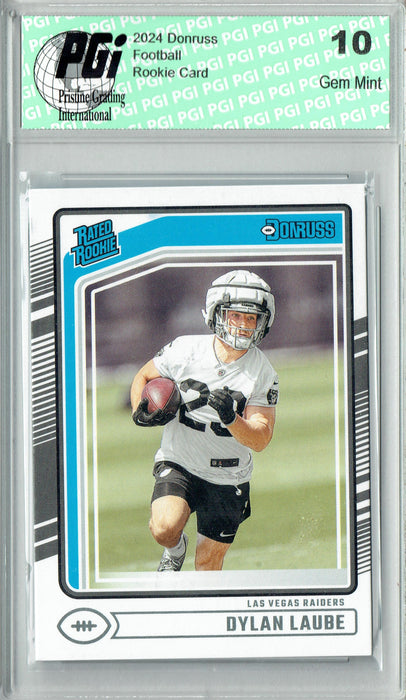Dylan Laube 2024 Donruss #372 Football Rookie Card PGI 10