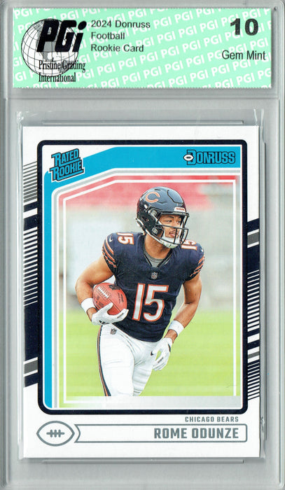 Rome Odunze 2024 Donruss #309 Football Rookie Card PGI 10