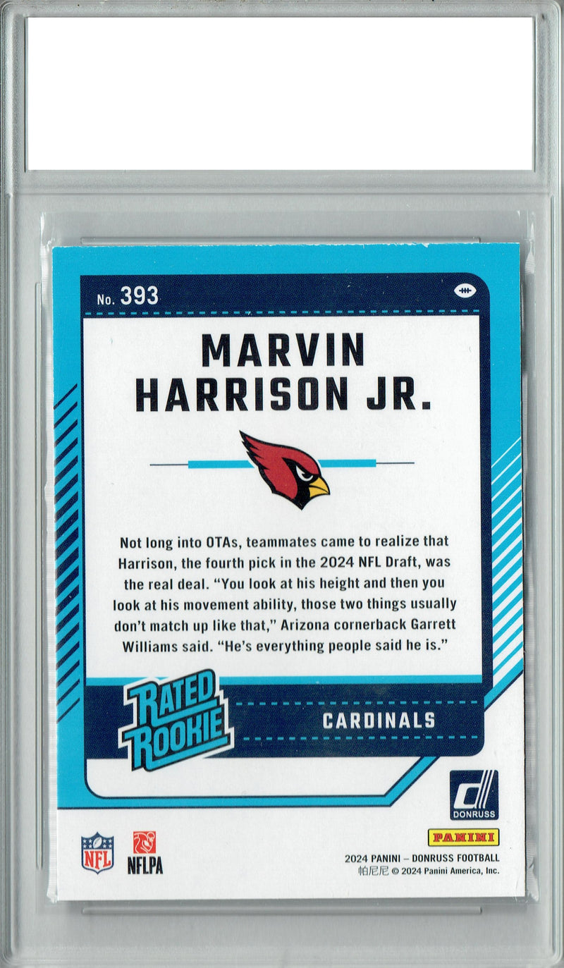 Certified Mint+ Marvin Harrison Jr. 2024 Donruss #393 Football Rookie Card Arizona Cardinals