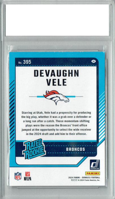 Devaughn Vele 2024 Donruss #395 Football Rookie Card PGI 10