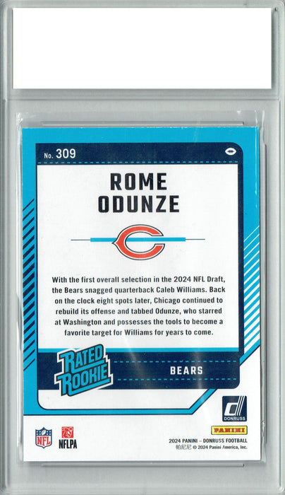 Rome Odunze 2024 Donruss #309 Football Rookie Card PGI 10
